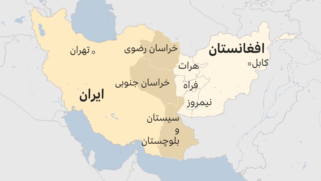 نقشه مرزی ایران و افغانستان